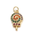 Lollipop pendant in 18K gold plated copper with colorful zircon pavé crystals - Lollipop