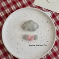 Handmade light grey felt cloud with pink and grey pom poms for Christmas DIY crafts - Small Grey Cloud