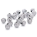 White acrylic volleyball beads for DIY jewelry making with realistic black pattern details - Black and White Volleyball / 12mm (ai-50 Pieces/Pack)