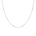 Goldenes Titanstahl-Choker-Halsband mit blau-weißen Verlaufsperlen aus Tropföl-Technik - Blau Farbverlauf