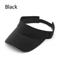 Visière classique en toile de coton noir pour hommes et femmes avec sangle réglable - Réglable / Noir
