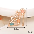 Cat eye high heel charm with rhinestones and gold alloy plating for DIY accessories - Gold Base Multi-color High Heel