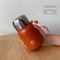 Vibrant orange 350ml stainless steel insulated bottle with silver lid and hand strap - 350ml / Vibrant Orange / Standard Type