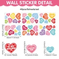 Romantic Valentine heart window stickers with 46 colorful inspirational quote decals - 46 Pieces Heart Sticker Set (UV26Y80051S_T)