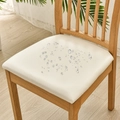 Coprisedia impermeabile in pelle PU bianca con gocce d'acqua su una sedia in legno - Piccolo (36-48cm) / Beige Chiaro