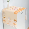 Waterproof refrigerator cover with cartoon cat pattern and storage side pockets - Yellow Cat Fish-Single Door