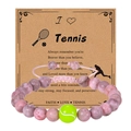 Bracciale tennis in pietra zebra rosa con ciondolo a pallina e carta regalo - Bracciale tennis