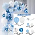Blue and silver 119-piece balloon arch kit with metallic, macaron, and sequin finishes - Blue Set 01