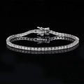 Elegant S925 sterling silver 2mm moissanite tennis bracelet with round cut stones - 16cm / 2mm Moissanite 4-Prong Bracelet (White Gold)