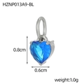 Deep blue heart-cut zircon pendant with silver finish, measuring 0.8cm by 0.6cm - Steel Color Blue Zircon Pendant