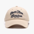 Cappellino da baseball in cotone kaki con ricamo 3D Bean Town Boston e visiera curva - Cachi