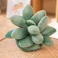 Sage green succulent shaped plush pillow with realistic soft petal layers - Dark Green