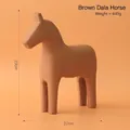 Statue de cheval Dala en bois marron pour décoration nordique, hauteur 23cm - Grand Cheval / Marron