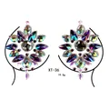 Iridescent AB crystal flower nipple pasties XT-36 for rave parties and festivals - XT-36 AB Symmetrical Floral Sticker