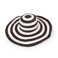 Vista dall'alto di un cappello di paglia a tesa larga a righe con motivo bianco e nero - M (56-58cm) / Strisce Bianche e Nere