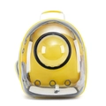 Portable yellow cat backpack with transparent space capsule window and ventilation holes - Yellow Transparent Shell Space Capsule Black Ring