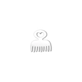 Polished silver heart-shaped metal hair comb pendant made of durable stainless steel - Heart Comb / Silver