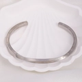Silver stainless steel Mobius cuff bracelet featuring ancient Viking rune engravings - 55*70mm / Silver