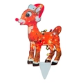 Luminous orange cartoon reindeer garden stake with warm LED lights for Christmas decor - Deer Stake-3
