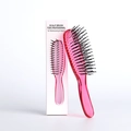 Pink scalp massage brush with black bristles and professional shampooing styling box - Small / Pink