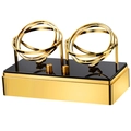 Luxury dual watch winder with golden rings and sleek black base for automatic watches - Gold Double Slot / Double Slots