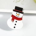 Cute snowman hair claw clip with black hat and red glitter scarf for Christmas hair styling - Snowman with Black Hat