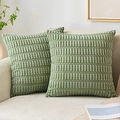 Texture dettagliata di fodere per cuscini in velluto a coste verdi sul divano - 45*45cm (Cuscino non incluso) / verde chiaro