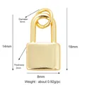 Miniature gold-plated copper lock pendant for jewelry making with precise dimensions - Small Gold Padlock / Orange Red
