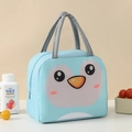 Geïsoleerde blauwe pinguïn lunchtas met dubbele handvatten en ritssluiting - Blauwe Pinguïn