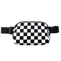 Waterproof nylon sports fanny pack with classic black and white checkerboard pattern - 20.5*14*5cm / Black White Grid