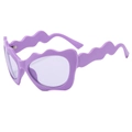 Occhiali da sole viola con montatura a onde stile Y2K e design curvo alla moda - Montatura Viola / Lenti Viola
