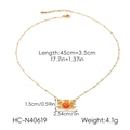 Détail du collier pendentif crabe en acier inoxydable or 18 carats et pierre orange - Collier Crabe à Pierre Orange (HC-N40619)