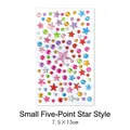 Colorful star and round gemstone stickers for kids DIY crafts 7.5 x 13cm sheet - Small Star Style