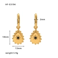 Retro-Ohrringe aus 18k vergoldetem Edelstahl mit schwarzen Strasssteinen im Wassertropfen - 18K Gold / Schwarzer Edelstein