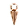 Macro view of a 18k rose gold cone-shaped pendant with a polished metallic finish - Rose Gold