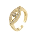 Verstellbarer Teufelsauge-Ring in Gold-Optik mit blauen und klaren Zirkon-Steinen - Gold Weißer Zirkonia