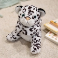 Cute snow leopard plush slap bracelet with soft white fur and realistic black spots - Snow Leopard / 18cm