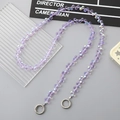 Colorful purple crystal teardrop bead crossbody chain for phone cases and luxury handbags - Iridescent Teardrop Crossbody Chain / Purple