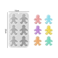 6-cavity gingerbread man silicone mold for DIY crafts with 25cm x 15cm dimensions - Eight-Cavity Gingerbread Man Pendant