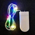 Bunte LED-Lichterkette mit Silberdraht und kompaktem weißem Batteriegehäuse-Design - CR2032 Dauerlicht 2M 20LED / Mehrfarbig