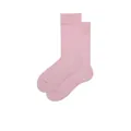 Klassische Waden-Baumwollsocken in zartem Pastellrosa mit flexiblem Rippbündchen-Design - Hibiskus