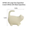 Modern ceramic cat figurine in cream yellow with black spots for office decor - Large / Rice White with Black Dots
