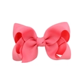 Handmade pink grosgrain ribbon bow hair clip for girls, stylish kids boutique hair accessory - Hot Pink (#14)