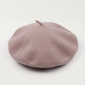 Classic thick wool beret hat in soft lotus pink color for women winter fashion styling - M (56-58cm) / Lotus root pink