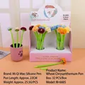 Creative rose-shaped silicone gel pen with 0.5mm black ink and soft pink floral design - Wheat Autumn Chrysanthemum-Black Ink