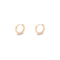 Polished rose gold stainless steel round hoop earrings with a secure hinge closure - 1.6*6mm / Rose Gold