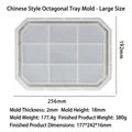 Large octagonal Chinese tray silicone mold with 256x192mm dimensions for DIY resin crafts - Large Chinese Style Octagonal Tray Mold