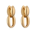 Orecchini pendenti a doppia maglia in rame placcato oro dallo stile geometrico moderno - Oro