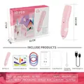 Kit de bolígrafo de impresión 3D inalámbrico rosa para niños con filamento y USB - Juego de Pluma Recargable de Baja Temperatura / Rosa