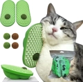 Avocado cat self groomer with catnip ball and 4 replacement balls in green finish - Incl. 2 Catnip Balls + 2 Gall Fruit Balls / Green 2PCS